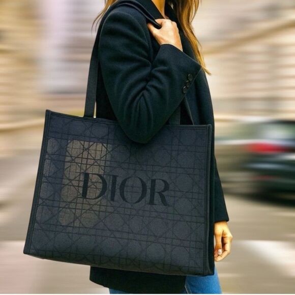 DIOR Mesh Tote with Velvet Trim - Picture 1 of 8